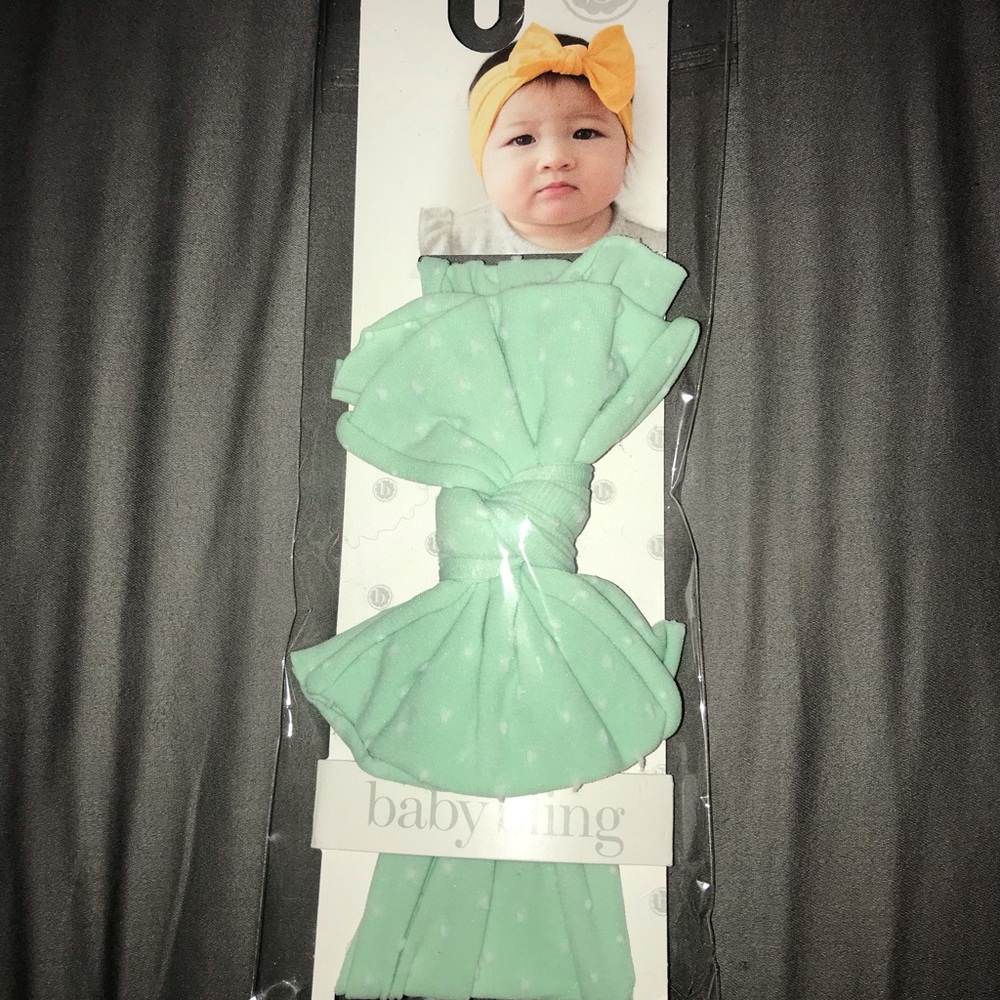 Baby bling bow Sea foam shabby fab